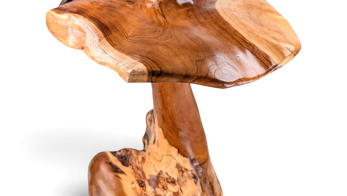 Earthy Fungi Carving | Raw-Grain Fungi Carving | Artisan Fungi Carving
