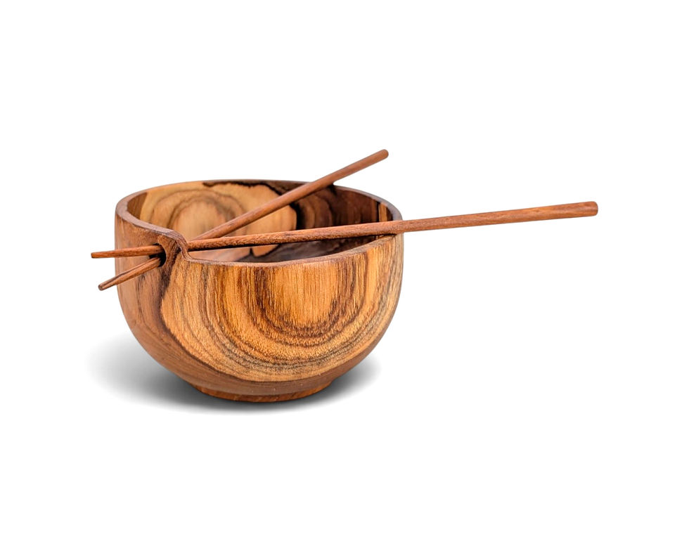 Thumbnail: Custom carved teak wood dish tailored for Asian noodle recipes.
