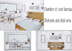 Chambre et coin bureau