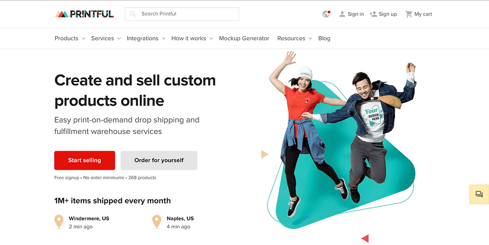 printful homepage