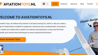 The catchy homepage of Aviationtoys