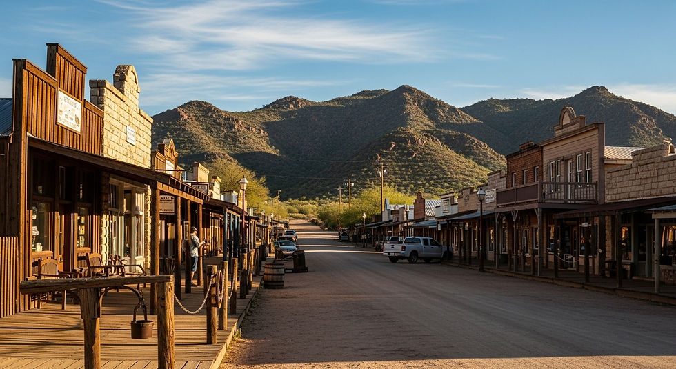 Cave Creek town center showing community character for those moving to Cave Creek