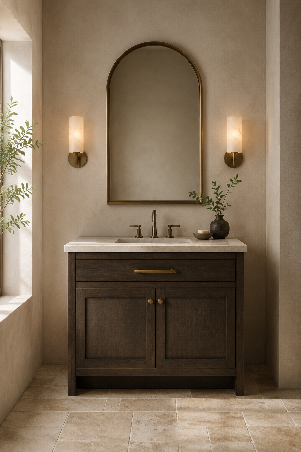 42" Smoked Oak Bathroom Vanity Base