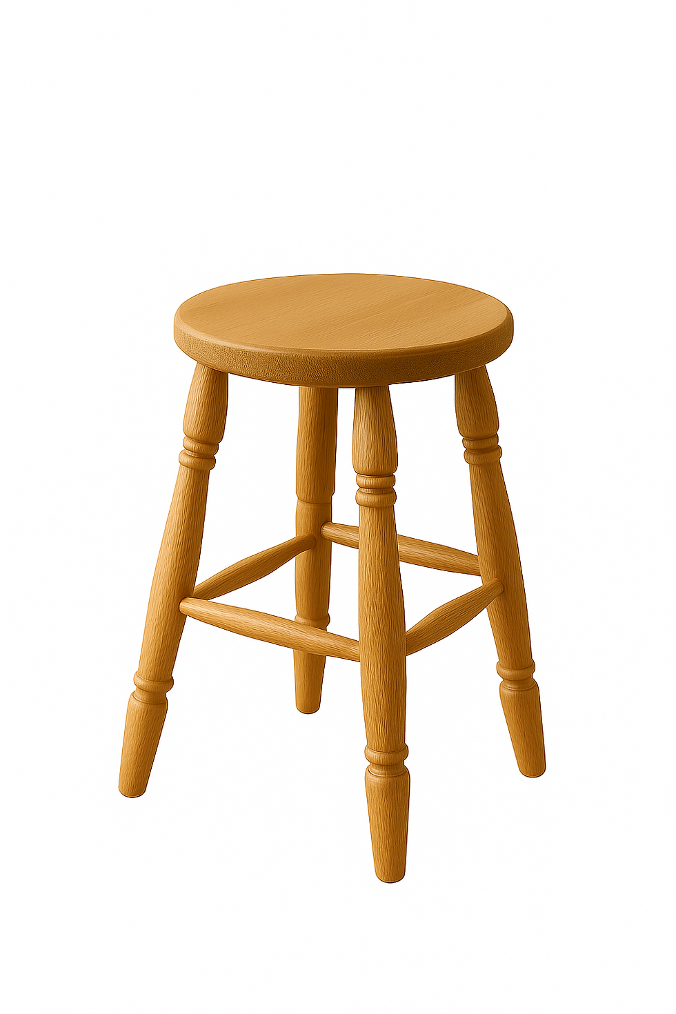 Thumbnail: Solid White Oak Round Transitional, Counter Hight Stool, 18” Seat