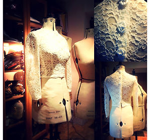 60s vintage over blouse matches with bridal wedding dress from the sheffield wedding shop / studio offering tailoring and alterations service for both men and women. Also specialising in couture bespoke service of 40s, 50s, 60s and 70s wedding dresses.