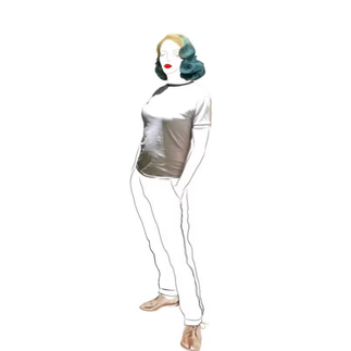 front view of girl in slim fitting t shirt