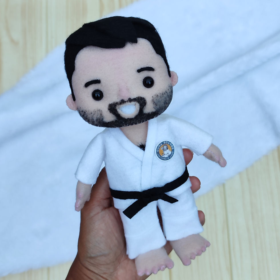 Boneco personalizado judoca faixa preta