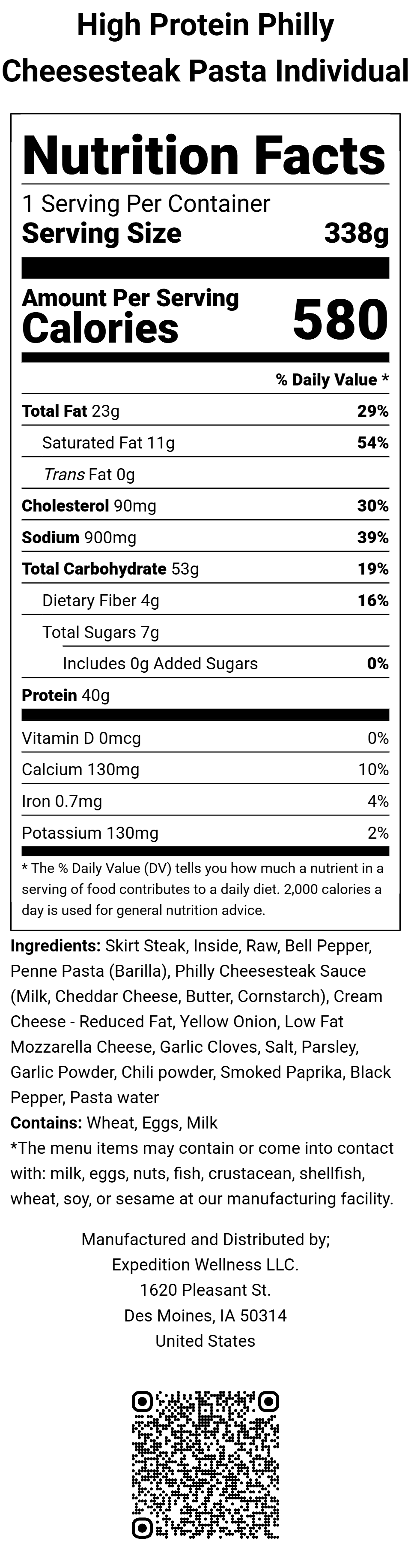 Thumbnail: High Protein Philly Cheesesteak Pasta Individual