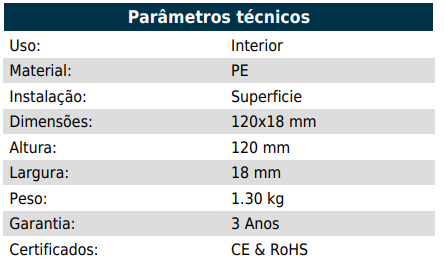 Miniatura: Moldura Rodapé para Fita LED Classic