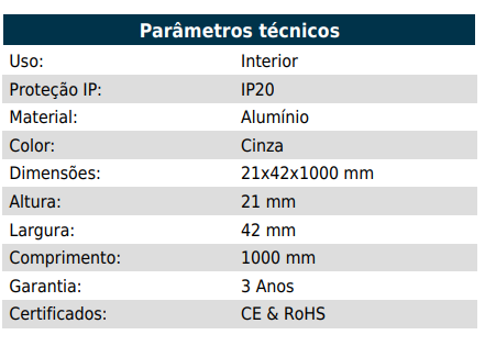 Miniatura: Perfil Alumínio para Escada Dupla Iluminação 1m para Duas Fitas de LED Até 10mm