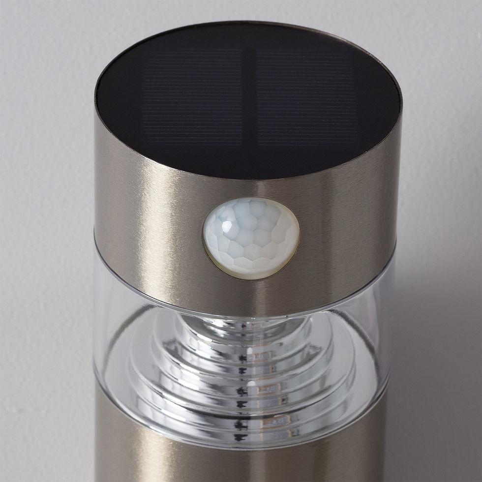 Miniatura: Aplique de Parede LED 1.5W Solar Aço Inox com Detector de Movimento