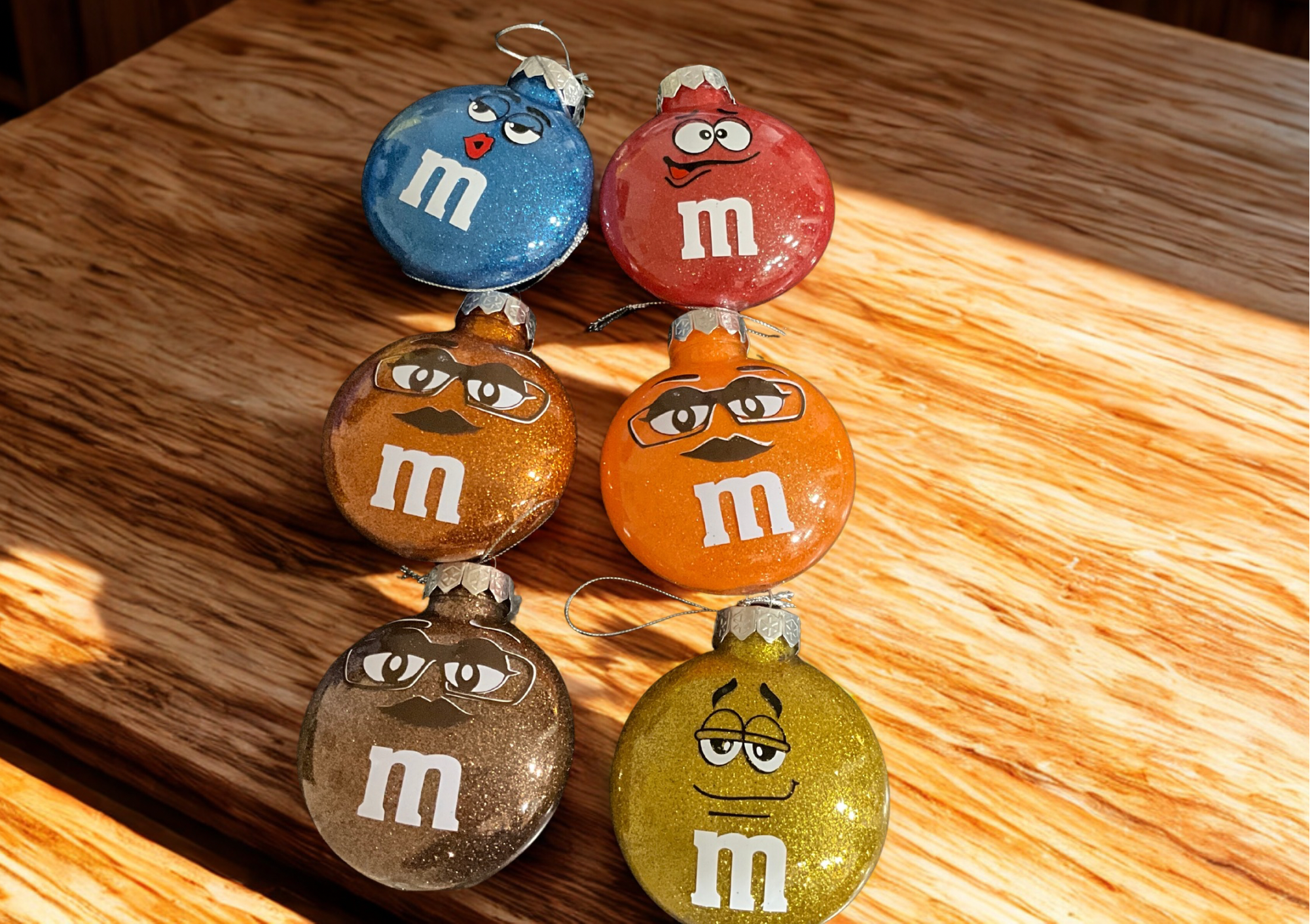 Set of 6 M&M ornaments