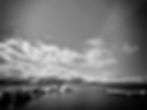 Black and white photo print of Fjallsárlon, Iceland reflections, water icebergs and sky