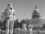Black and white photo print of 1977 Star Wars Stormtrooper action figure at the US Capitol in Washington, DC