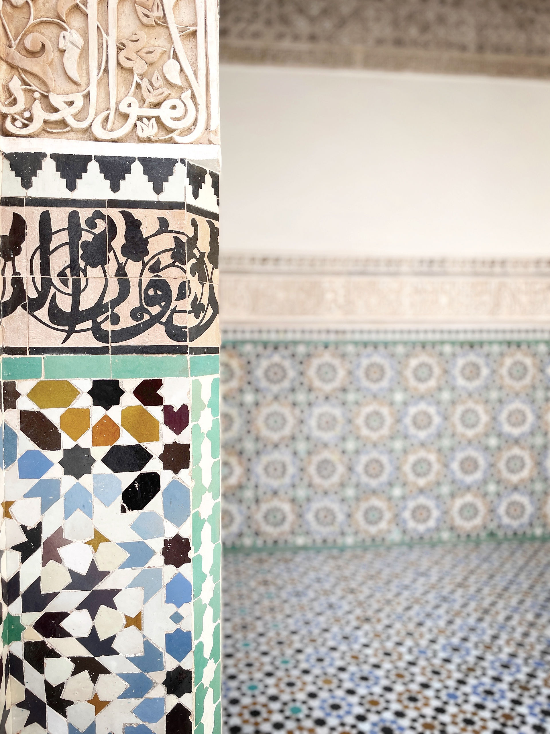 Ben Youssef Madrasa, Marrakesh, Morocco | Black and white travel photography  |  Limited edition wall art prints  |  Travel blog | © kpm photo art