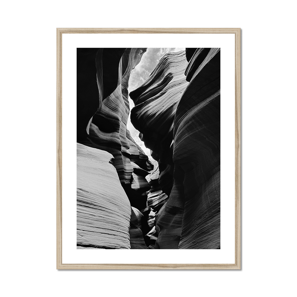 BUY NOW | Antelope Canyon Swirl | Black and White Framed Print | kpm photo art