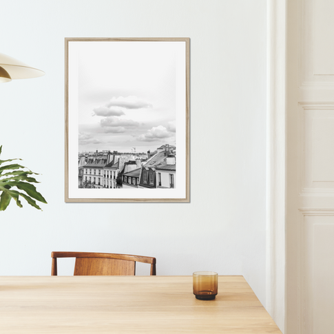 kpm photo art framed print of paris rooftops minimalist print