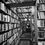 Thumbnail: Black and white photo print of endless interior of Armchair Books  in Edinburgh, Scotland