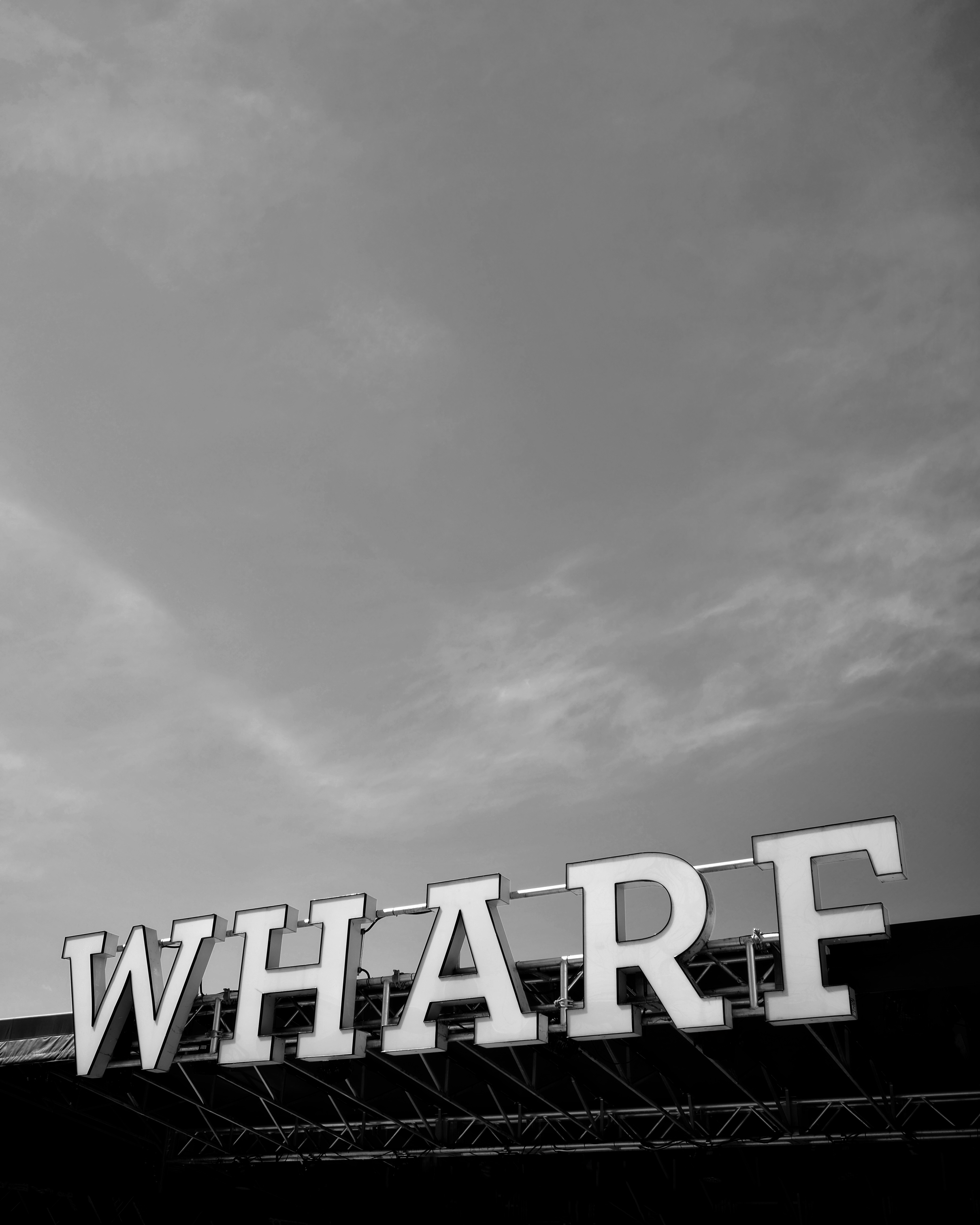 DC Wharf Sky | Washington DC | Black & White Fine Art Print