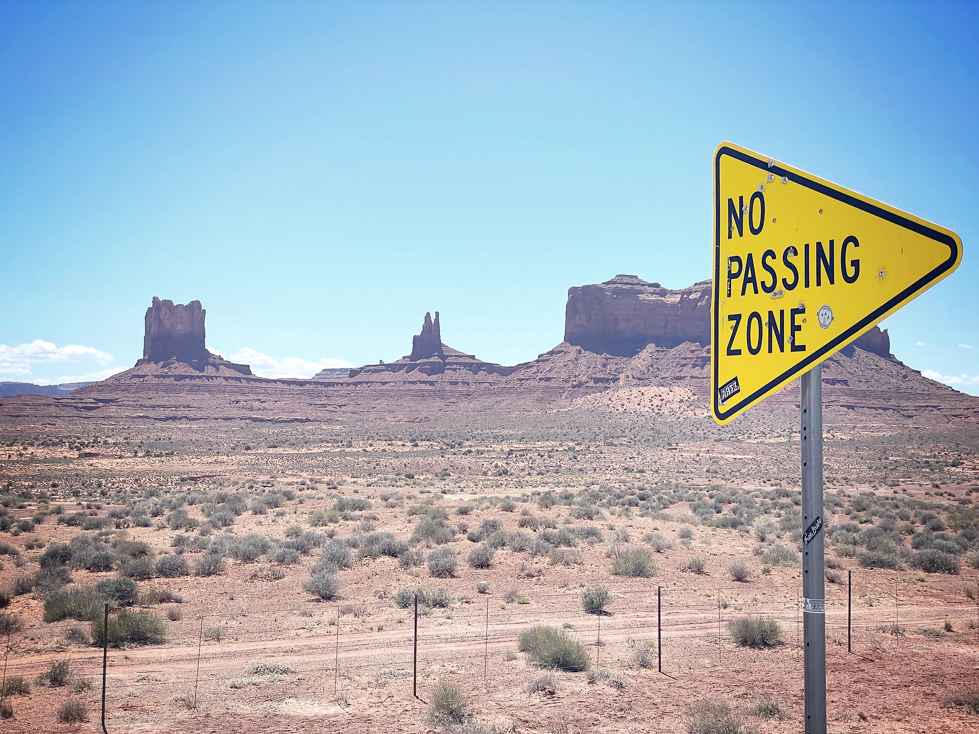 Driving in Monument Valley Arizona