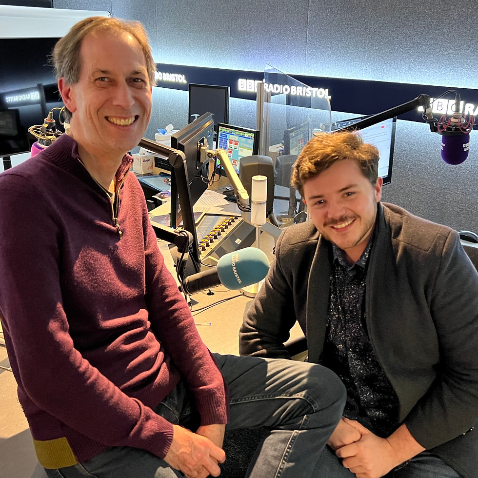 Josh with BBC Radio Presenter, Steve Yabsley (2023).