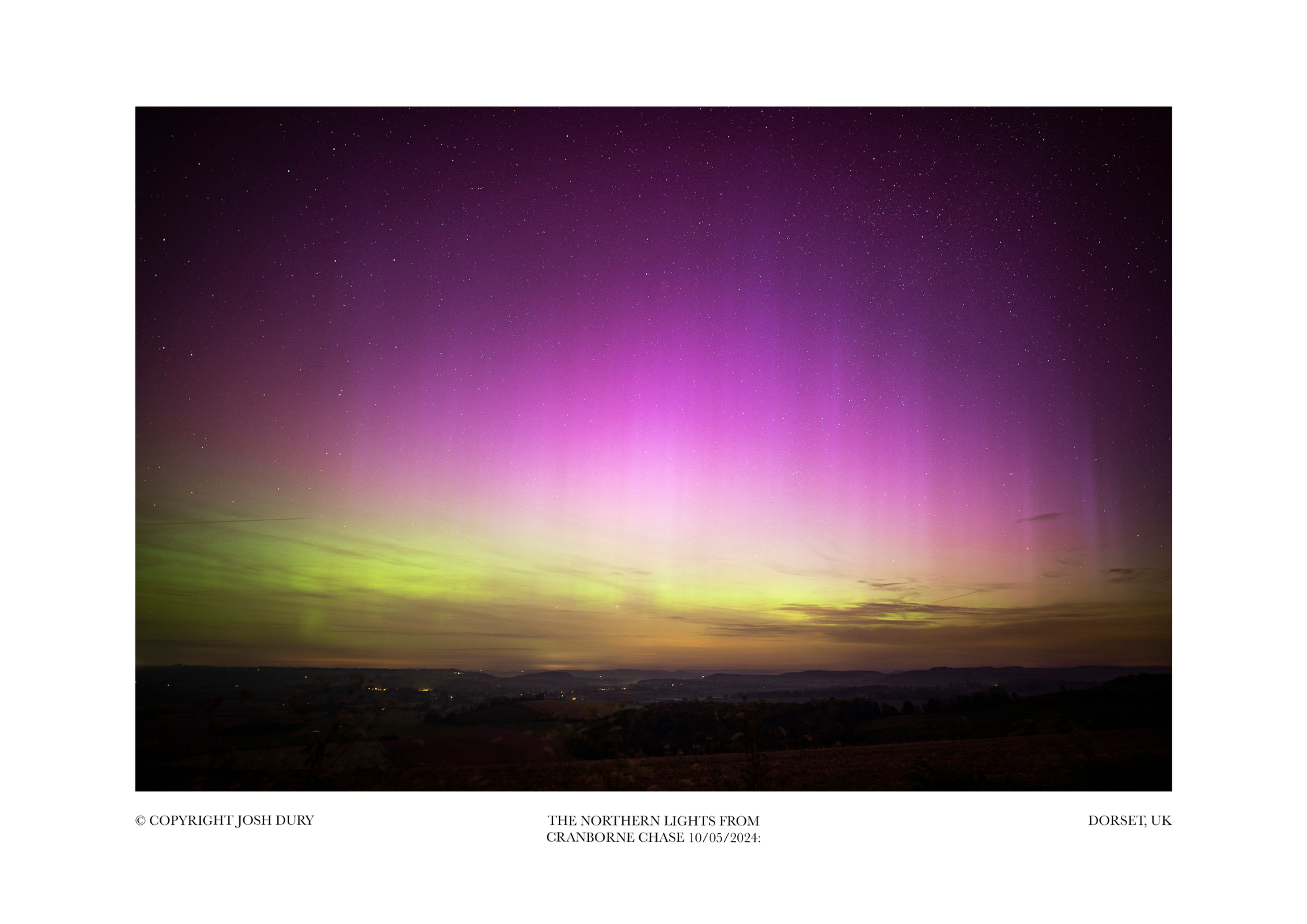 The Northern Lights from Cranborne Chase 10/05/2024 (Landscape):