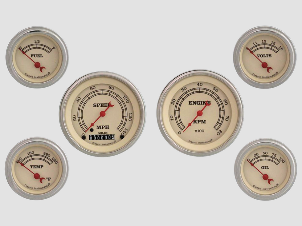 Thumbnail: Vintage Yellow 6-gauge set Classic Instruments