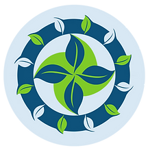 The thryvfulTypes icon, the same blue leaf pinwheel as the methos surrounded by a adrk blue circle with twelve leaves alternating in light blue and green.
