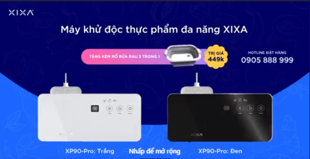 Chia sẻ máy khử độc thực phẩm hoa quả đa năng Xixa.
content media