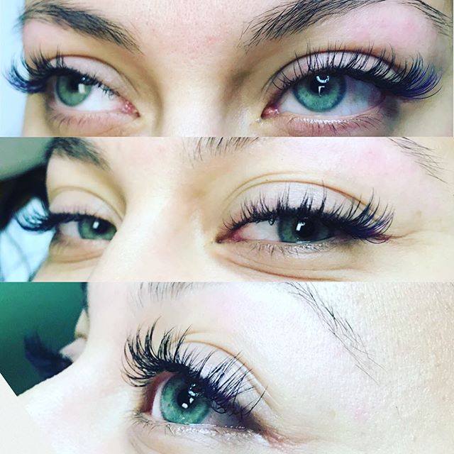 Green eyed beauty with lashes galore! #lashextensions #lashesonfleek #volumelashes #lashedup #lashes