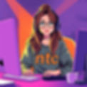I need an image of a female content creator wearing merch that says ntc on it. have them s