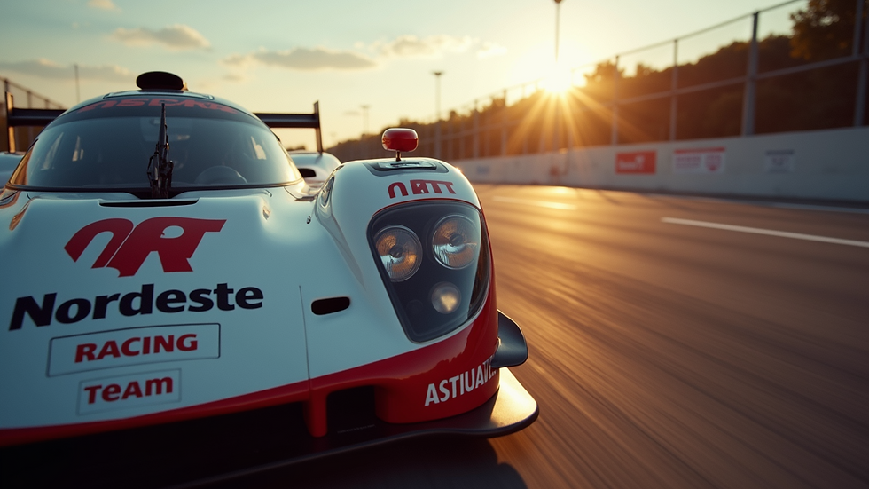 Close-up view of a racing car from NRT Nordeste Racing Team