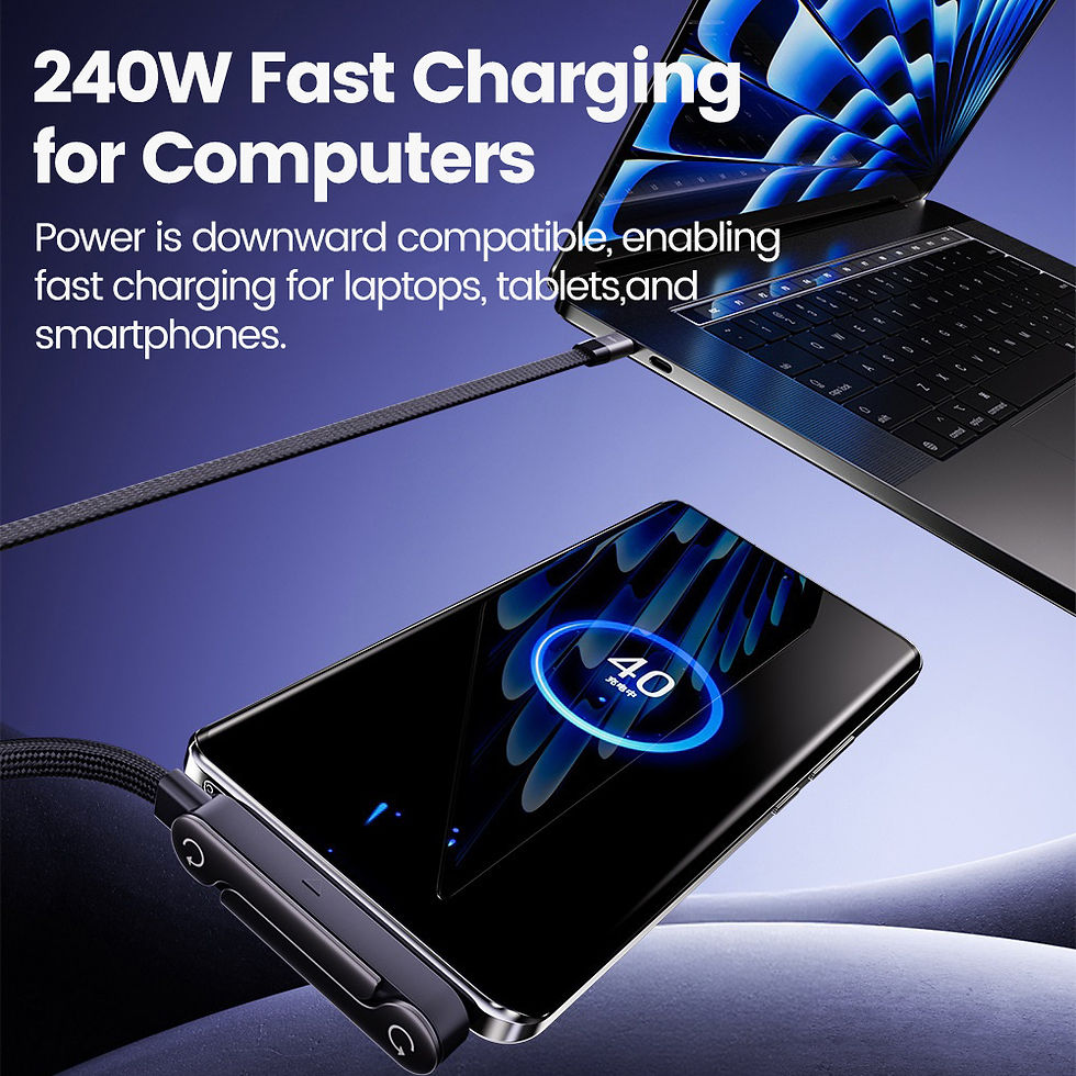 Miniatura: USB-C para USB-Cabo 240W 2 em 1 com Suporte para Celular