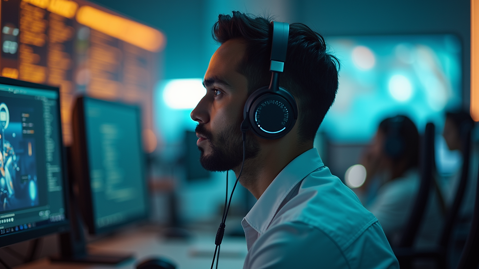 Close-up de headset de realidade virtual em fundo neutro