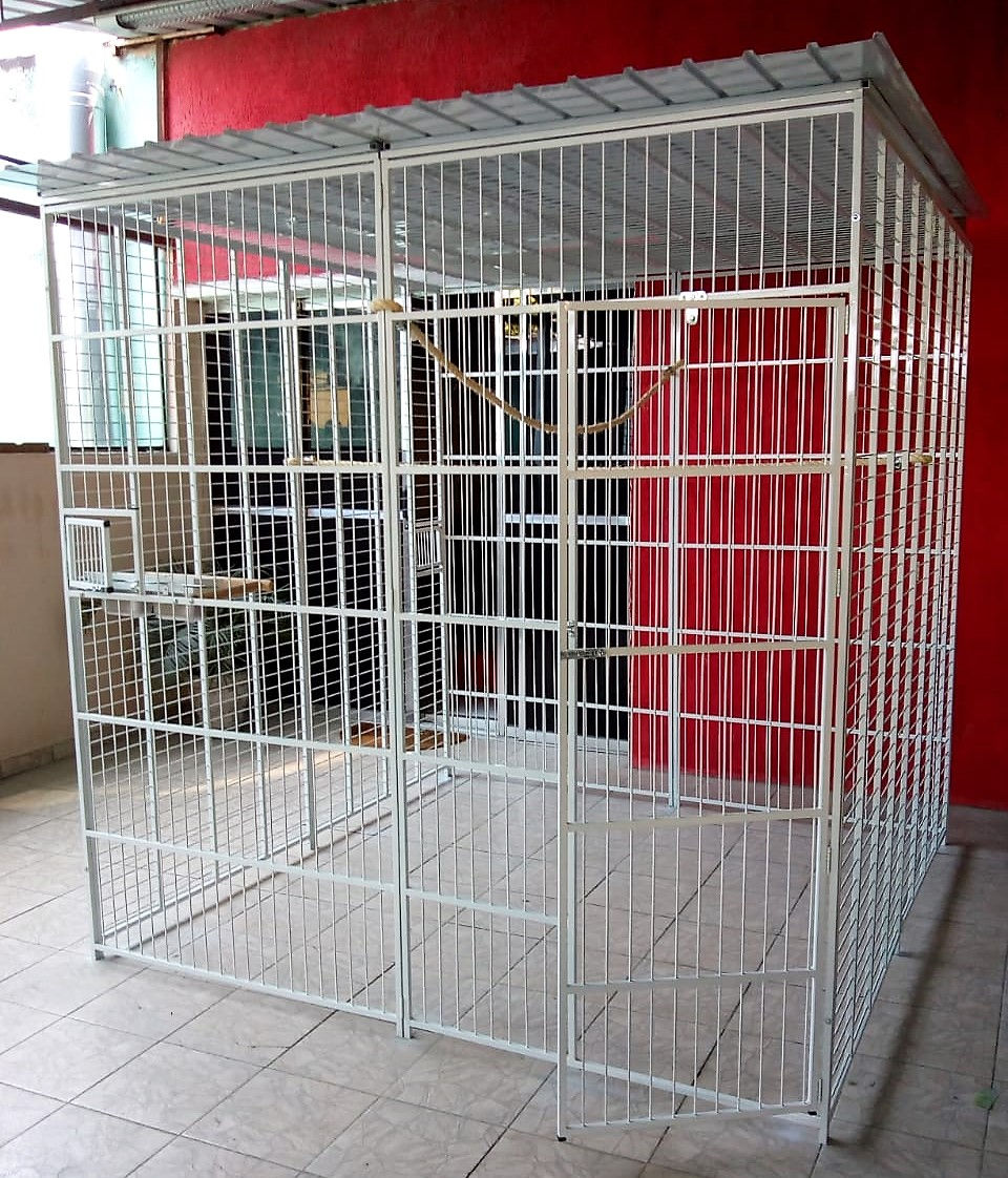Viveiro Gigante Arara/macaco Prego Com Telhado 2x2x2