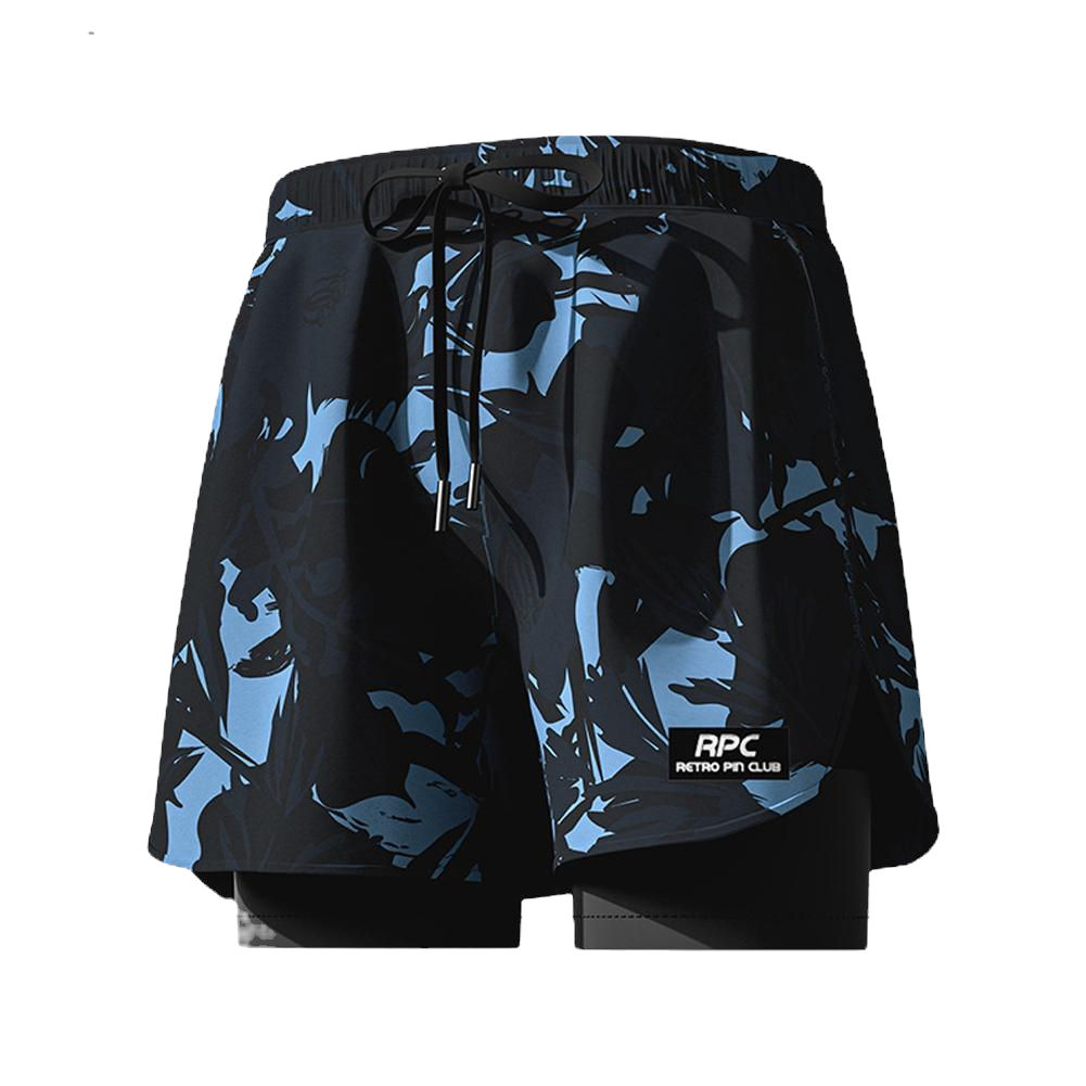 Men’s Double-Layer Swim Shorts with Compression Liner – Quick-Dry Stretch
