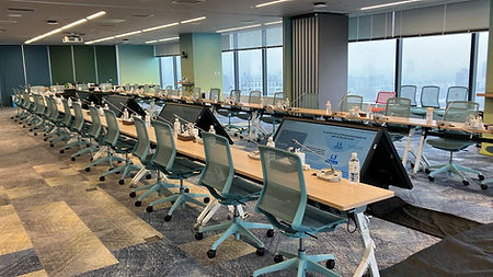 Congress technician managing simultaneous interpretation set up