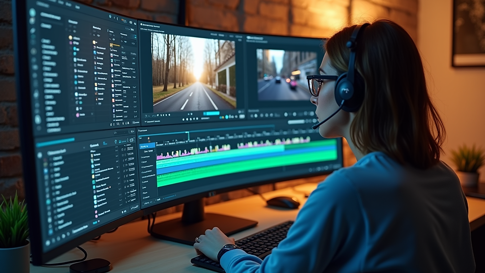 high angle view of video editing software on a computer screen