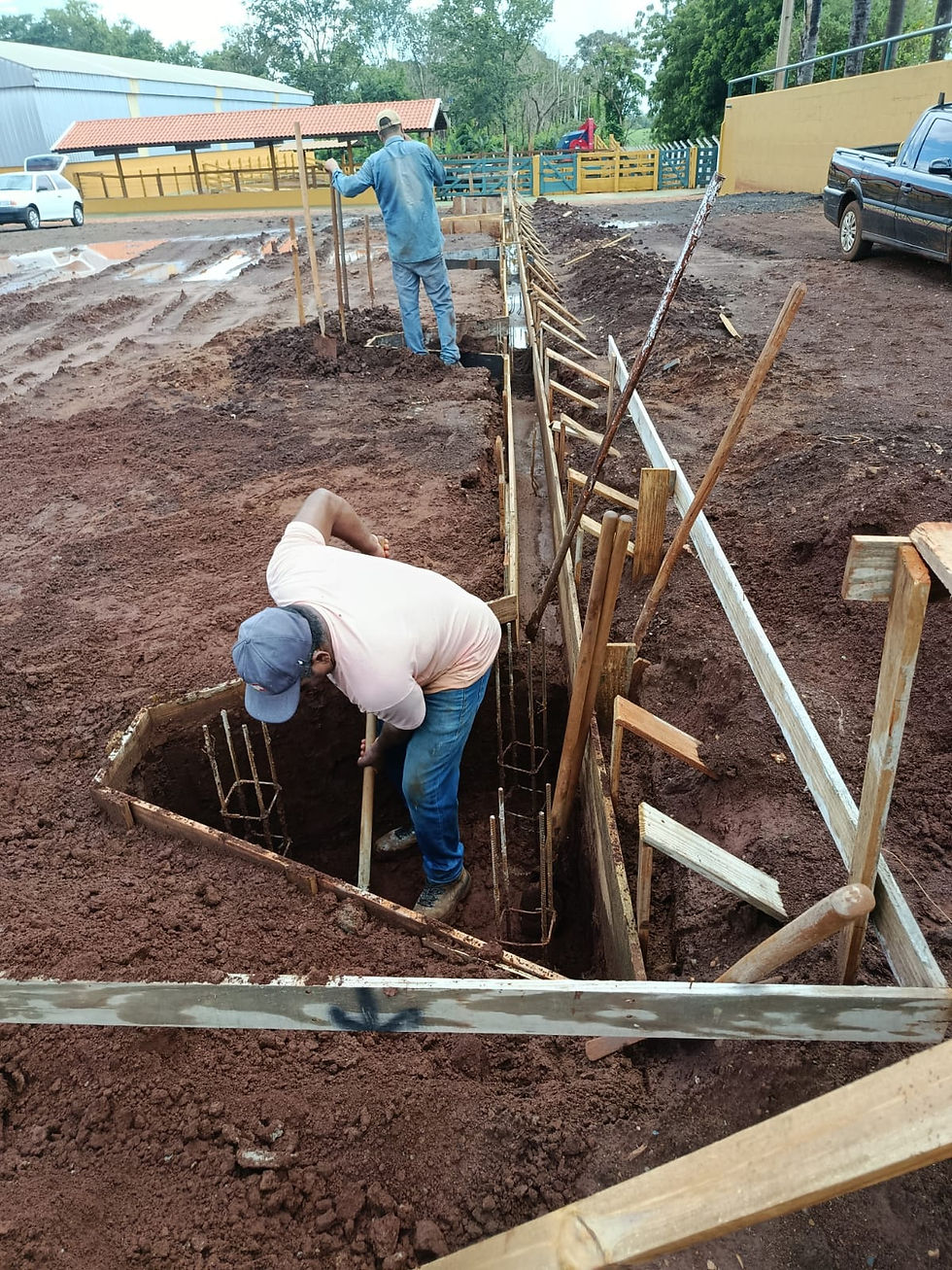 Valetas dos blocos e baldrames