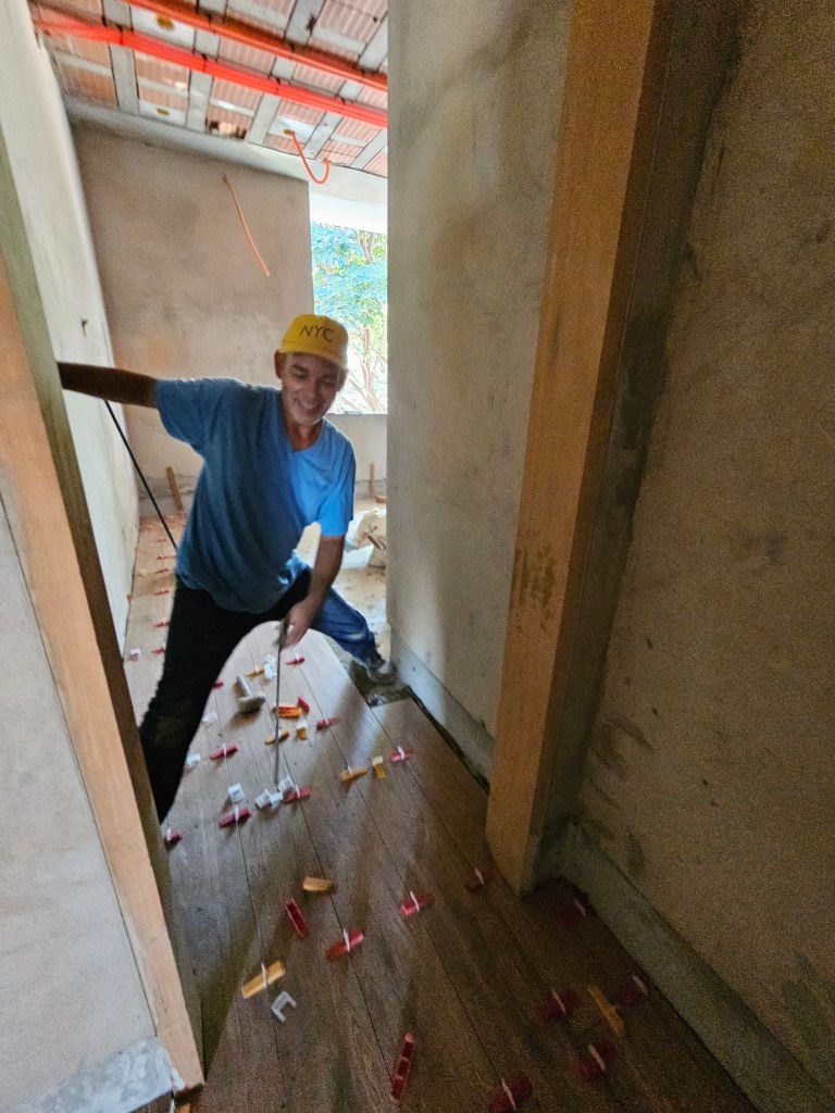 colocação dos pisos