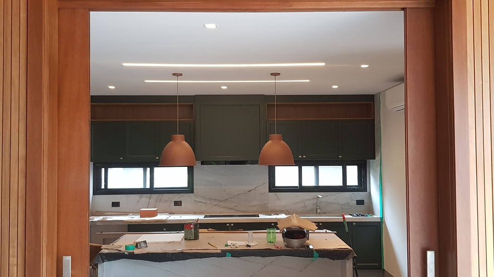 Iluminação concluída na cozinha