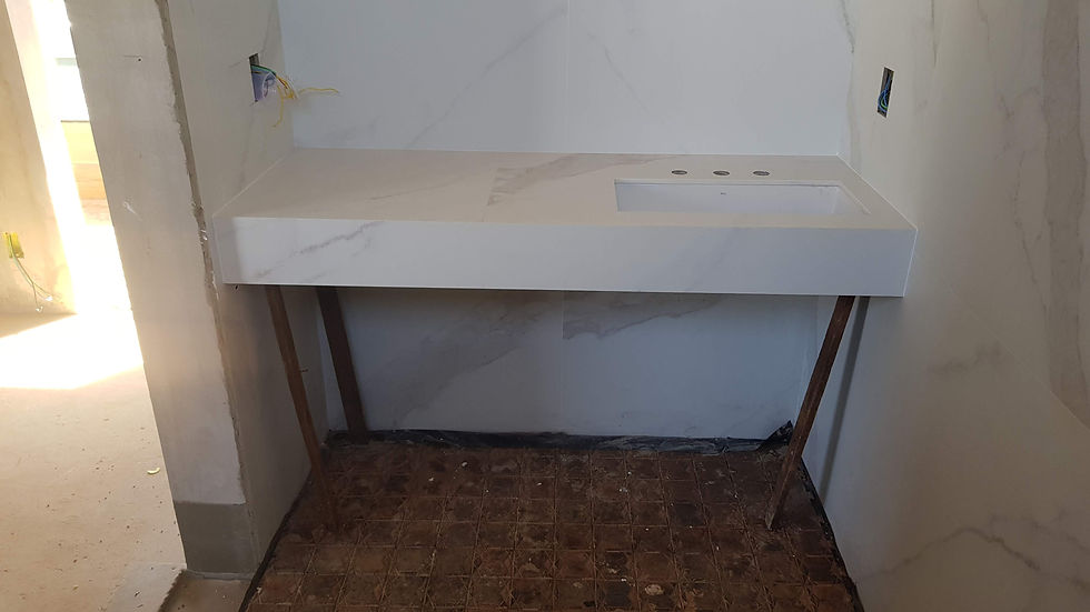 Bancada instalada na suíte dos filhos