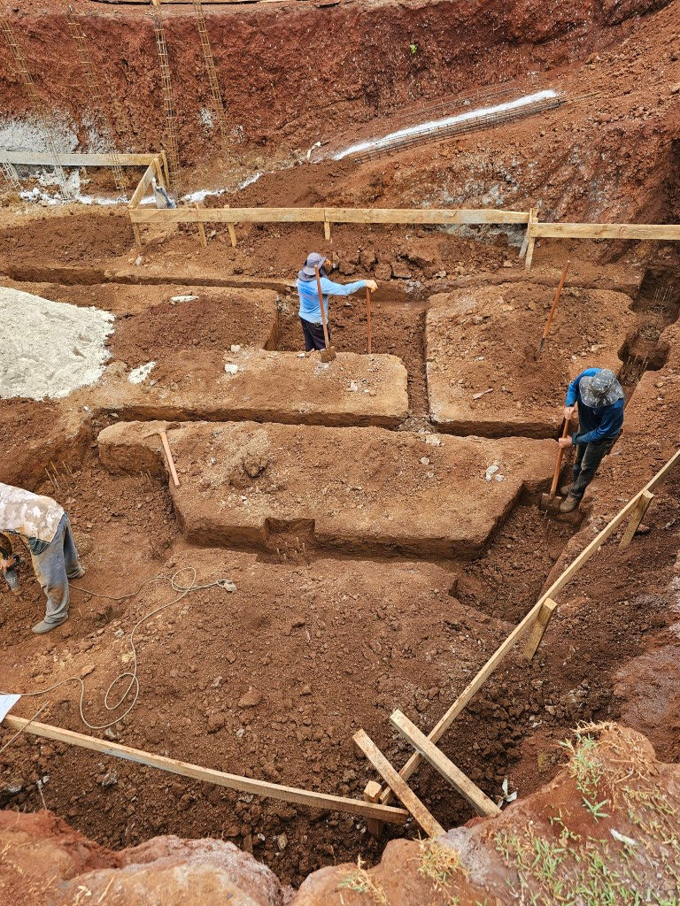 Embocamento baldrames e blocos