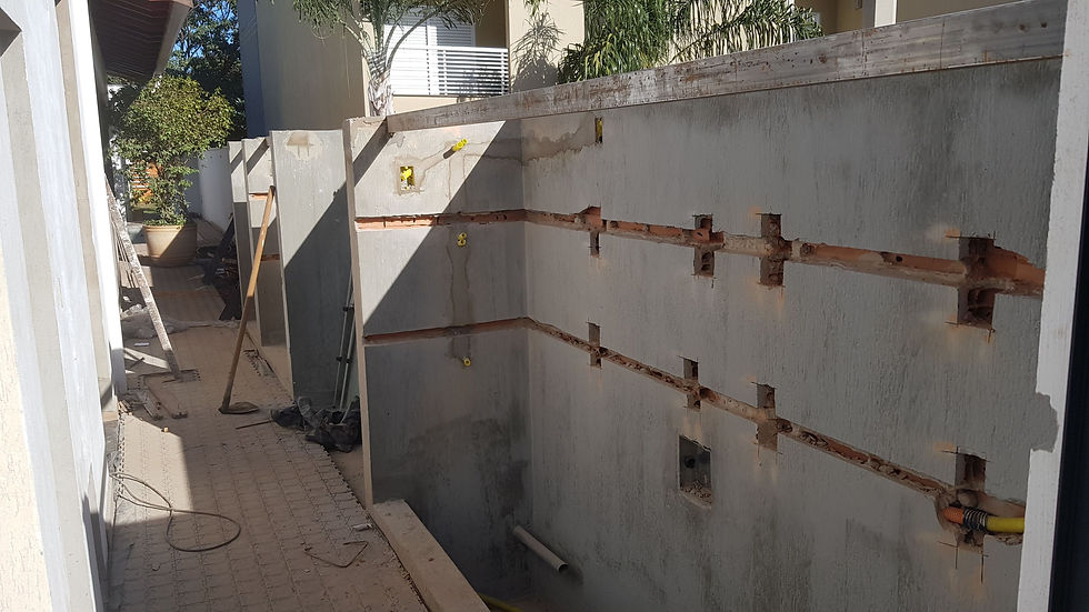 Rasgos para instalação de iluminação e energia nos armários externos