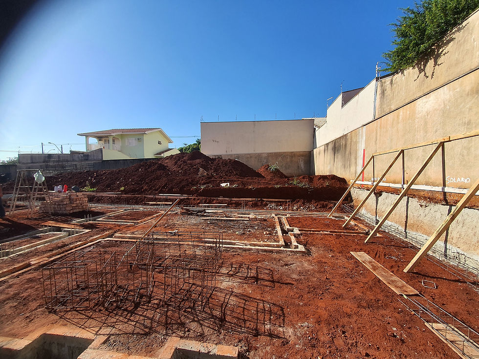 Abertura das valas dos bladrames e blocos