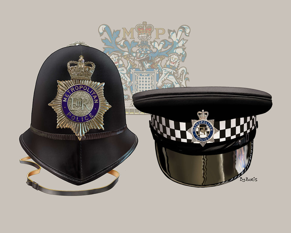Thumbnail: Met Police Blue Ring Custodian helmet and Met Police flat cap
