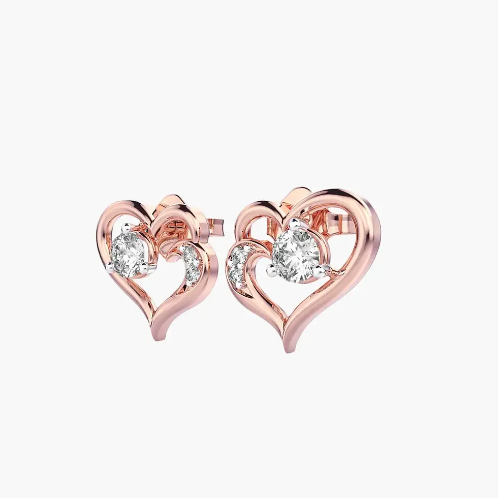 Thumbnail: Bubbling Hearts Diamond Earrings