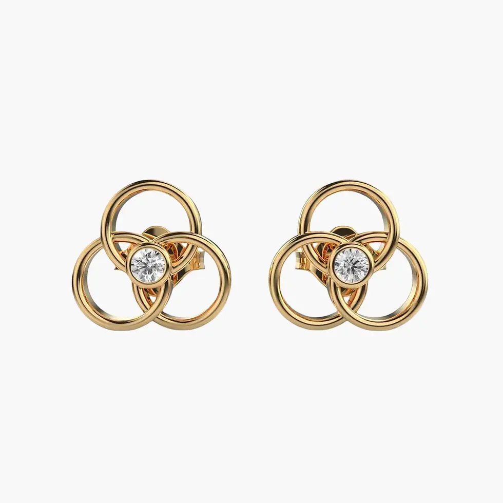 Thumbnail: Interlocking Circles Diamond Earrings