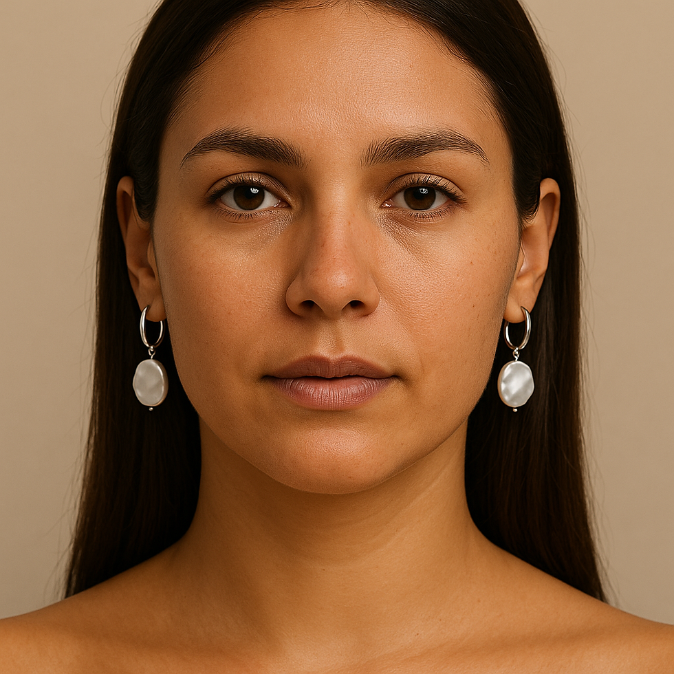 Thumbnail: The Aurelia Natural Pearl Hoops