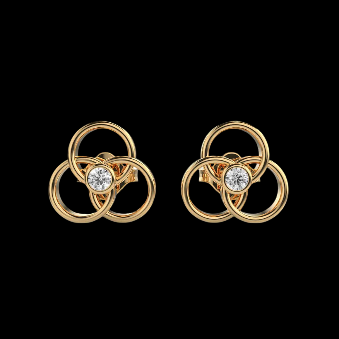 Interlocking Circles Diamond Earrings